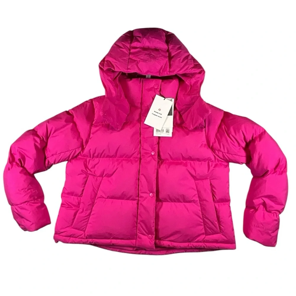 NWT ✨ RARE Lululemon Wunder Puff Cropped Jacket Sonic Pink Size 10‎